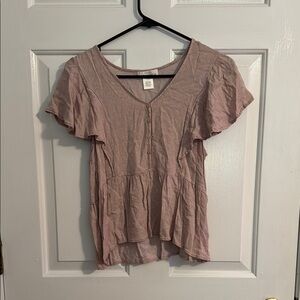 Women's Pink Ruffle Tunic Top
